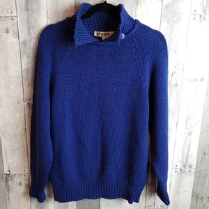 Vintage Blue 100% Wool Sweater Small